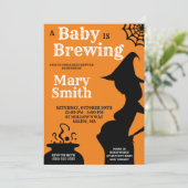 Halloween Un bébé brasse Baby shower Invitation (Debout devant)