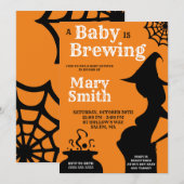 Halloween Un bébé brasse Baby shower Invitation (Devant / Derrière)