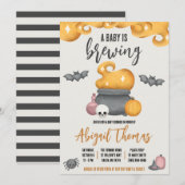 Halloween Un bébé brasse Baby shower Invitation (Devant / Derrière)