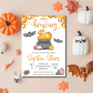 Halloween Un bébé brasse Baby shower Invitation