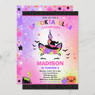 Halloween Unicorn Anniversaire Invitation Hallowee