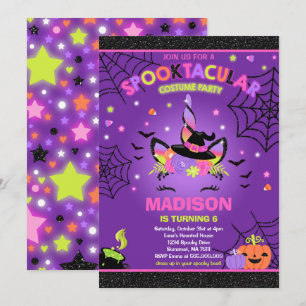 Halloween Unicorn Anniversaire Invitation Hallowee