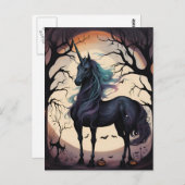 Halloween Unicorn Briefkaart (Voorkant / Achterkant)