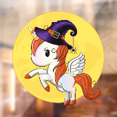 Halloween Unicorn Pegasus Witch Raamsticker (Vel 2)