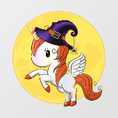 Halloween Unicorn Pegasus Witch Raamsticker (Vel)