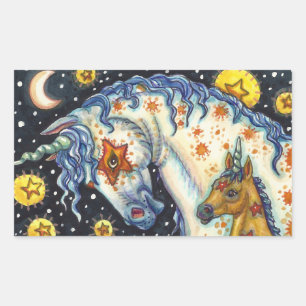 HALLOWEEN UNICORNS, STAR HORSE & COLT FANTASY RECHTHOEKIGE STICKER