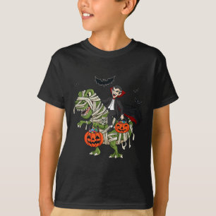 Halloween Vampier Rijden T Rex Fun Boys Meisjes Ki T-shirt