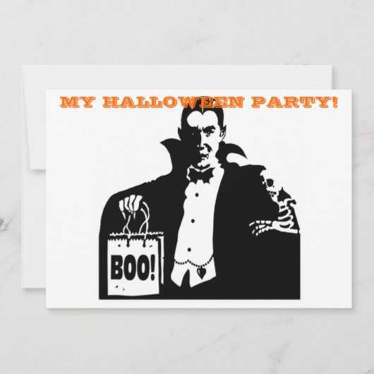 Halloween Vampier Uitnodigen Kaart (Voorkant)