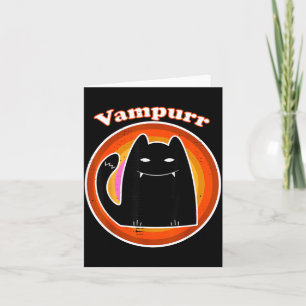 Halloween Vampier Zwart Kitten Dracula Vampurr Kat Kaart