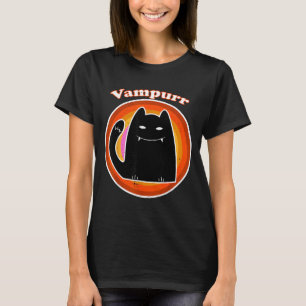 Halloween Vampier Zwart Kitten Dracula Vampurr Kat T-shirt