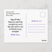 Halloween Vampiers Paarse Verjaardag Briefkaart (Achterkant)