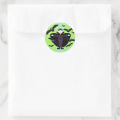 Halloween Vampire Bats Green Ronde Sticker (Tas)