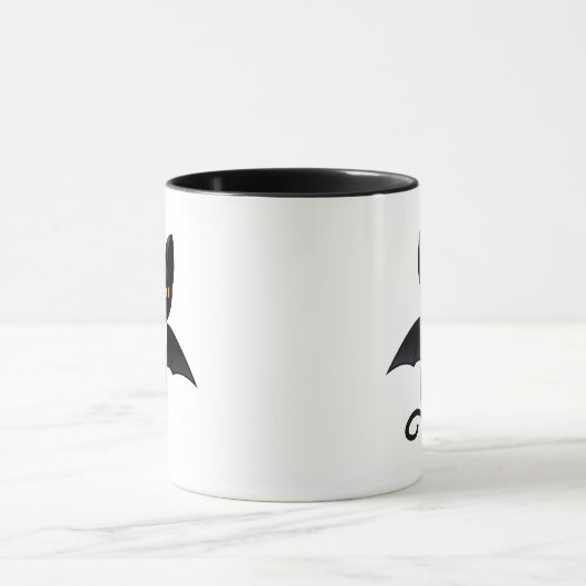 Halloween Vampire Black Cat met Wings Mok (Midden)