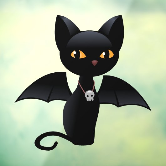 Halloween Vampire Black Cat met Wings Raamsticker (Vel 3)