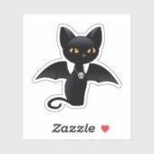 Halloween Vampire Black Cat met Wings Sticker (Vel)
