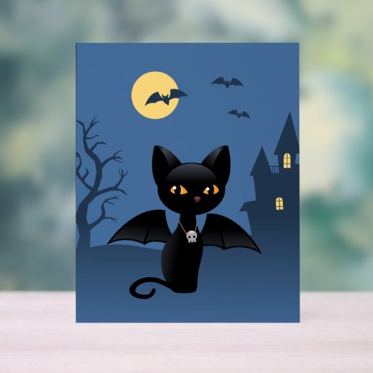 Halloween Vampire Chat noir avec ailes (Neutre)