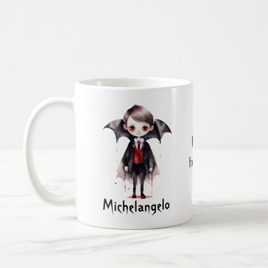 Halloween Vampire Kind Personaliseren Koffiemok (Links)