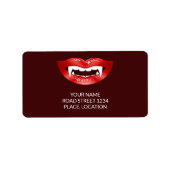 Halloween Vampire Mouth and Custom Text Etiket (Voorkant)