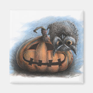 Halloween Vampire Owl Magneet