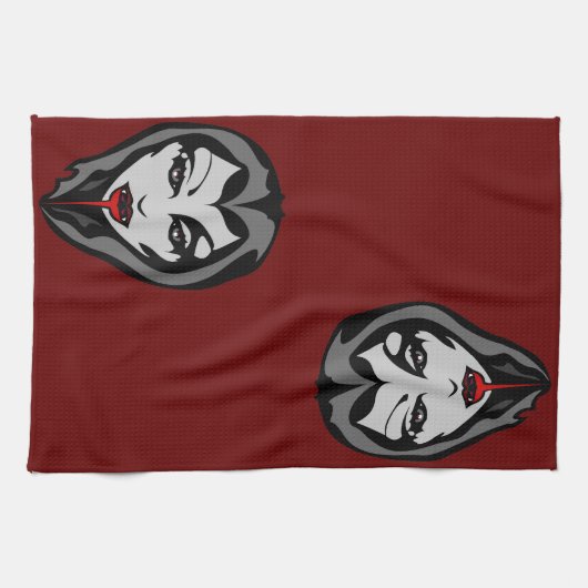 Halloween Vampire Towel Cool Halloween Tea Towels Theedoek (Horizontaal)