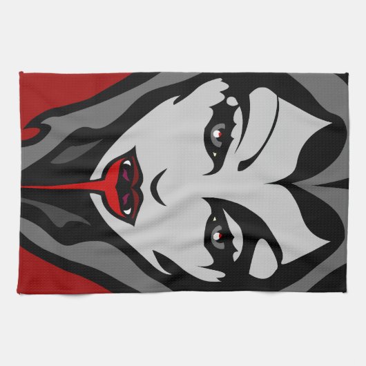 Halloween Vampire Towel Cool Halloween Tea Towels Theedoek (Horizontaal)