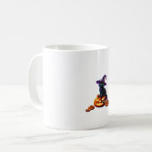 Halloween Van Gogh Sterrennacht Black Cat Pumpkins Koffiemok (Voorkant links)