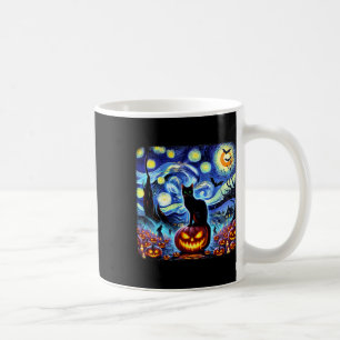 Halloween Van Gogh Sterrennacht Black Cat Pumpkins Koffiemok