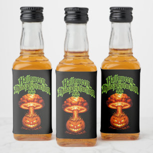 Halloween van Massavernietiging Kern Jack-o'-Lant Likeurfles Etiket