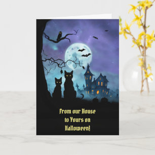 Halloween van ons huis naar uw Schattigee katten Kaart