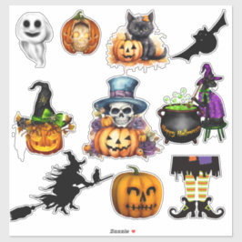 Halloween Variety Custom-Cut Vinyl Stickers
