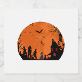 Halloween-vector Sparkling Wijnetiket (Enkel label)