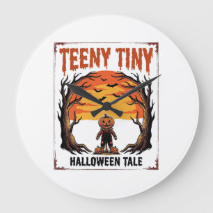 Halloween-verhaal Teeny Tiny Spooky Vintage Scene_ Grote Klok