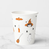 Halloween Verjaardag "Let's Get Spooky" Doodles Papieren Bekers (Achterkant)