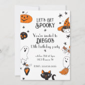 Halloween Verjaardag Let's Get Spooky Schattigee D Kaart (Voorkant)