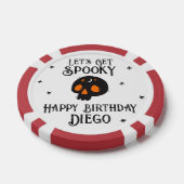 Halloween Verjaardag "Let's Get Spooky" Skull Naam Poker Chips (Enkel)
