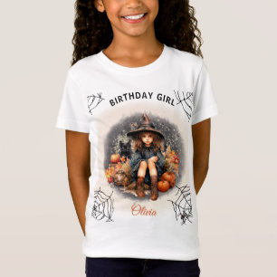 Halloween verjaardag meisje kleine heks T-shirt