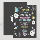 Halloween Verjaardag Meisjes Party Ghosts Pompoen Kaart (Voorkant / Achterkant)