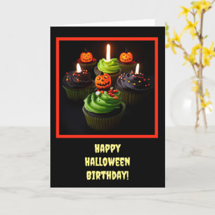 Halloween Verjaardag met Cupcakes Schattige Kaart