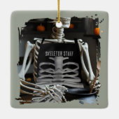 Halloween Verjaardag Skeleton Foto Ornament (Achterkant)