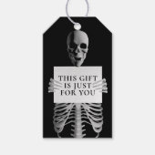 Halloween Verjaardag Spooky Skelet Custom Zwart Cadeaulabel (Voorkant)