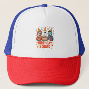 Halloween Verjaardag Squad Creepy Clown Ghost Zomb Trucker Pet