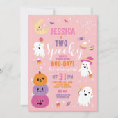Halloween Verjaardag TWEE Meisjes Party Geesten Po Kaart (Voorkant)
