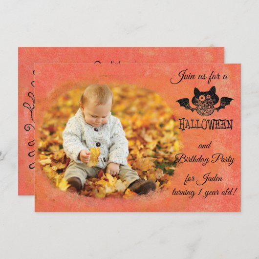 Halloween / Verjaardag Uitnodiging Kaart (Voorkant / Achterkant)