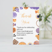 Halloween Verjaardagsfeest Dank u kaart (Staand voorkant)