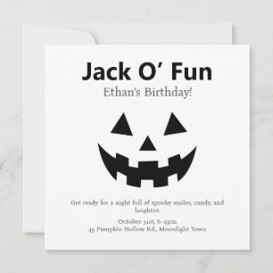 Halloween verjaardagsfeest Jack O’ Fun Pumpkin Feestdagenkaart