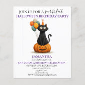 Halloween verjaardagsfeest Kinder zwarte kat (Voorkant)