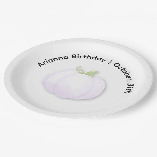 Halloween verjaardagsfeest | Minimaal pompoenontwe Papieren Bordje (Gekanteld)