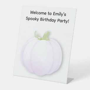 Halloween verjaardagsfeest Minimaal pompoenontwe Reclamebord Met Voetstuk