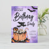 Halloween verjaardagsfeest op maat kaart (Staand voorkant)