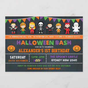 Halloween verjaardagsfeest schoolbord Jack O'Lante Kaart